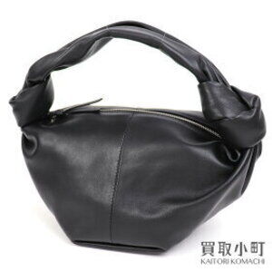 Bottega Veneta Double Knot Bag Black One Handle Calfskin Leather